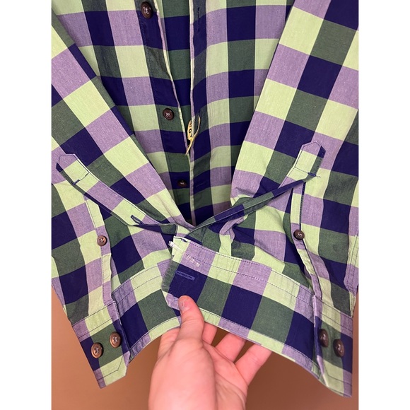 Mens EXPRESS | Button Up | XS | Blue & Green Plaid / Checker l Fitted | - Picture 6 of 8
